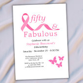 ピンク50の素晴らしい戦いがん50誕生日 招待状