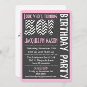 ピンク50既にカスタム誕生日招待状 招待状 (正面/裏面)