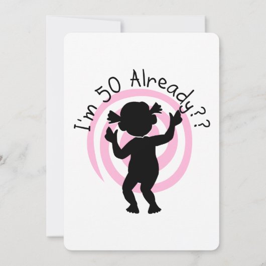 ピンク50既にカスタム誕生日招待状 招待状 (裏面)