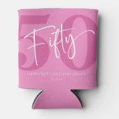 ピンク50歳50歳の誕生日パーティープレゼント 缶クーラー (正面)