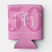 ピンク50歳50歳の誕生日パーティープレゼント 缶クーラー (裏面)