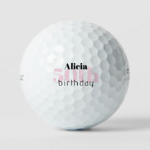 ピンク50誕生日パーソナライズされたタイトルリストPro V1