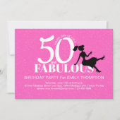 ピンク50thバースデーパーティシックカスタム 招待状 (正面)