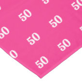 ピンク50th誕生日パーティーのテーブルクロスのパターンデザイン テーブルクロス (アングル)