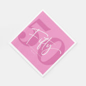 ピンク50th50th誕生日パーティー スタンダードランチョンナプキン (角)