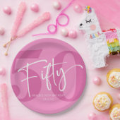 ピンク50th50th誕生日パーティー ペーパープレート (パーティー)