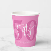 ピンク50th50th誕生日パーティー 紙コップ (正面)