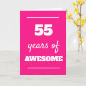 ピンク55誕生日カード カード (黄色い花)