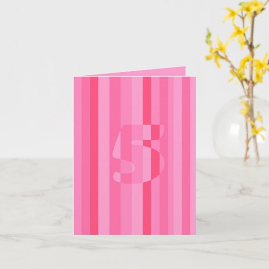 ピンク5 カード (黄色い花)