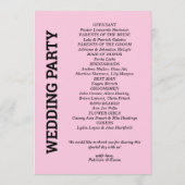 ピンク5x7結婚式 プログラム (裏面)