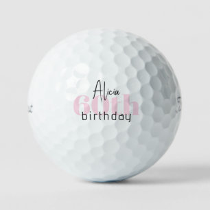 ピンク60誕生日パーソナライズされたタイトルリストPro V1 II ゴルフボール