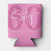 ピンク60th60th誕生日パーティギフト 缶クーラー (正面)