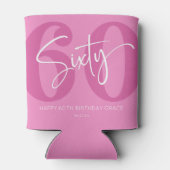 ピンク60th60th誕生日パーティギフト 缶クーラー (裏面)