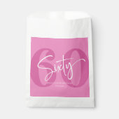 ピンク60th60th誕生日パーティー フェイバーバッグ (正面)