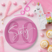 ピンク60th60th誕生日パーティー ペーパープレート (パーティー)