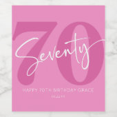 ピンク770th70th誕生日パーティギフト ワインラベル (シングルラベル)