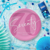 ピンク770th70th誕生日パーティー ペーパープレート (パーティー)