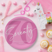 ピンク770th70th誕生日パーティー ペーパープレート (パーティー)