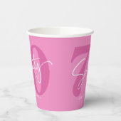 ピンク770th70th誕生日パーティー 紙コップ (左)