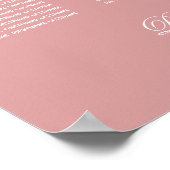 ピンク8テーブル ダスティローズ ウェディング 席次表 ポスター (角)