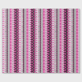 ピンク8ビットラブハート ラッピングペーパー (フラット)