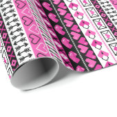 ピンク8ビットラブハート ラッピングペーパー (ロールコーナー)