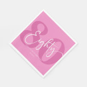 ピンク80歳80歳の誕生日パーティー スタンダードランチョンナプキン (角)