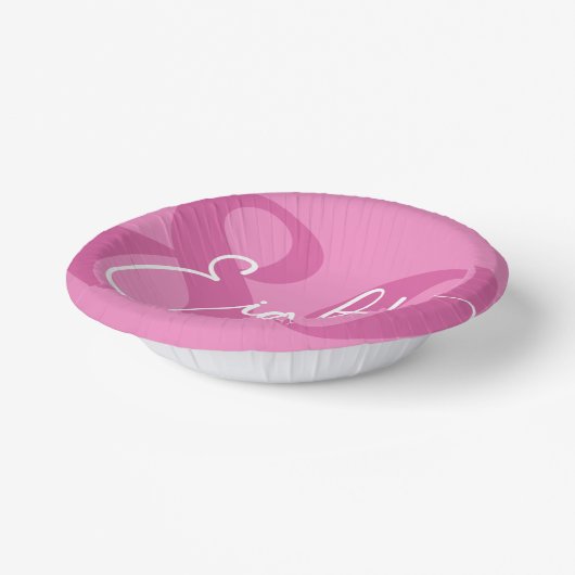 ピンク80歳80歳の誕生日パーティー ペーパーボウル (傾斜あり)