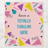 ピンク80sパターン ワインラベル (シングルラベル)