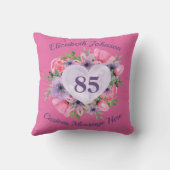 ピンク85誕生日女性用枕 クッション (裏面)