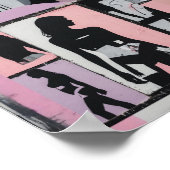 ピンク90sグランジパステルウィメンズレズビアンアート ポスター (角)