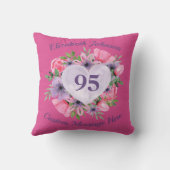 ピンク95誕生日女性用枕 クッション (裏面)