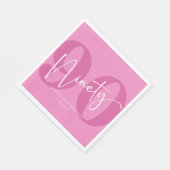 ピンク990th90th誕生日パーティー スタンダードランチョンナプキン (角)