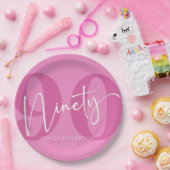 ピンク990th90th誕生日パーティー ペーパープレート (パーティー)