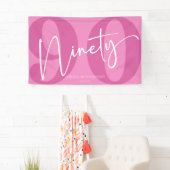 ピンク990th90th誕生日パーティー 横断幕 (インサイチュ)