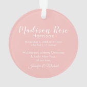 ピンク|おばあちゃんとおじいちゃんの初めてのクリスマス オーナメント (裏面)