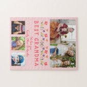 ピンク・おばあちゃん・フラワーズ・フローラ・ファミリー・フォト ジグソーパズル (横)