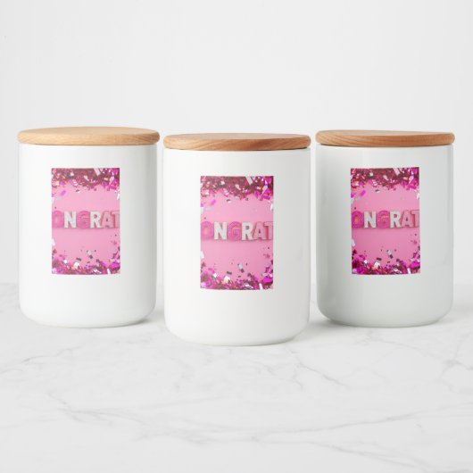 ピンク「おめでとう」 スパークリングワインラベル (ボトル)