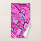 ピンク!おもしろい(抽象芸術アート) バスタオルセット (ハンドタオル)