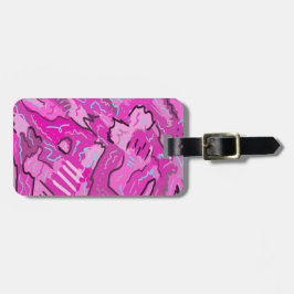 ピンク!おもしろい(抽象芸術アート) ラゲッジタグ