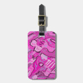 ピンク!おもしろい(抽象芸術アート) ラゲッジタグ (正面縦)