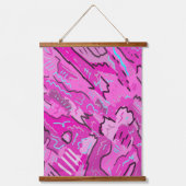 ピンク!おもしろい(抽象芸術アート) 吊り下げ型タペストリー (正面)