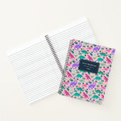 ピンク | かわいいカラフルな恐竜柄のパーソナライズ ノートブック (内部)