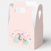 ピンク |かわいい虹のユニコーンパーソナライズされた フェイバーボックス (オープン)
