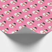 ピンク |かわいい雪マンクリスマスラッピング紙 ラッピングペーパー (角)