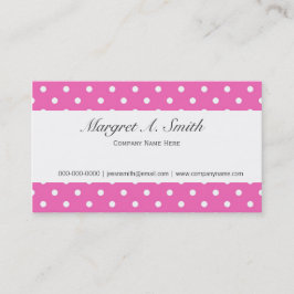 ピンク、かわいい、ガーリーファッション、トレンディー水玉模様 名刺