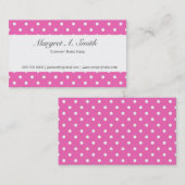 ピンク、かわいい、ガーリーファッション、トレンディー水玉模様 名刺 (正面/裏面)