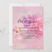 ピンク&かわいらしホワイトカーネーションブライダルシャワー 招待状 (正面)
