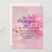ピンク&かわいらしホワイトカーネーションブライダルシャワー 招待状 (正面/裏面)
