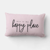 ピンク ここが私の幸せな場所 現代 シンプルなドーム ランバークッション (裏面)